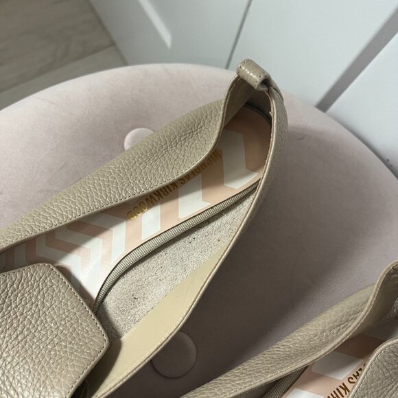 Nicholas Kirkwood Cream Pebbled Leather Flats Size 40.5 - Picture 5 of 8